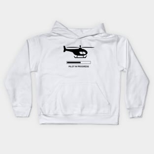 Pilot of helicopter in progress Kids Hoodie